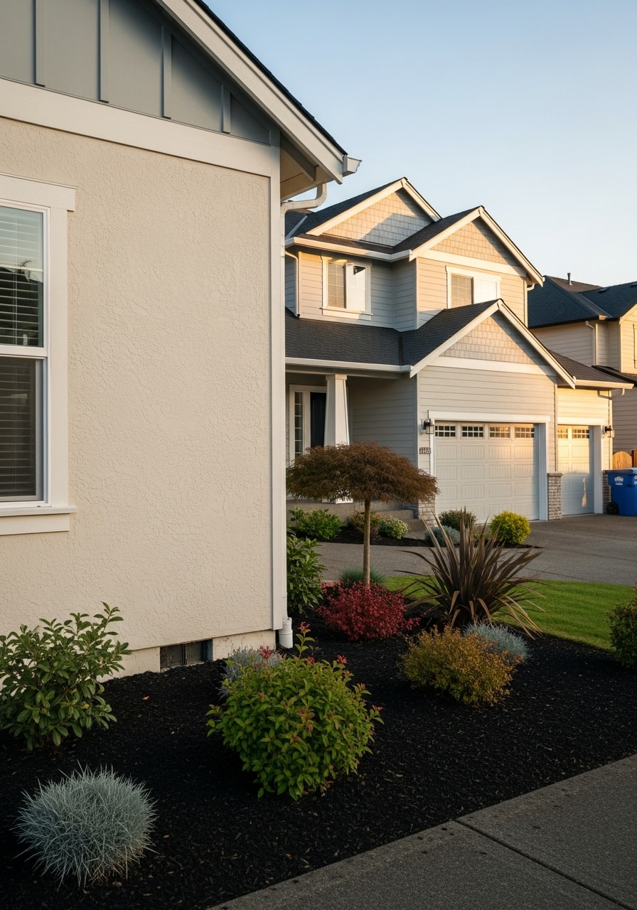 Portland and Vancouver homeowner reviewing completed painting work on their property.