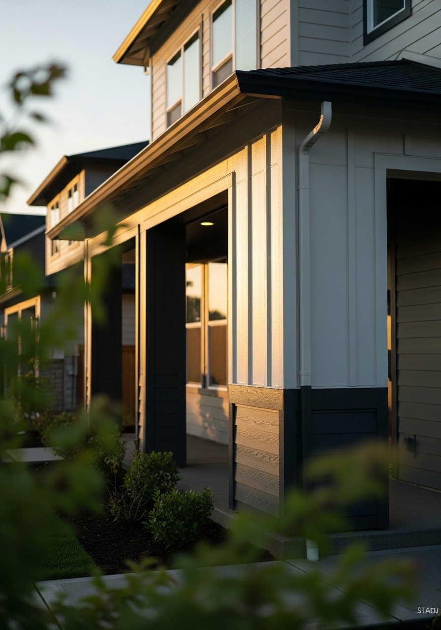 Wilsonville homeowner and professional reviewing work on modern residential property.